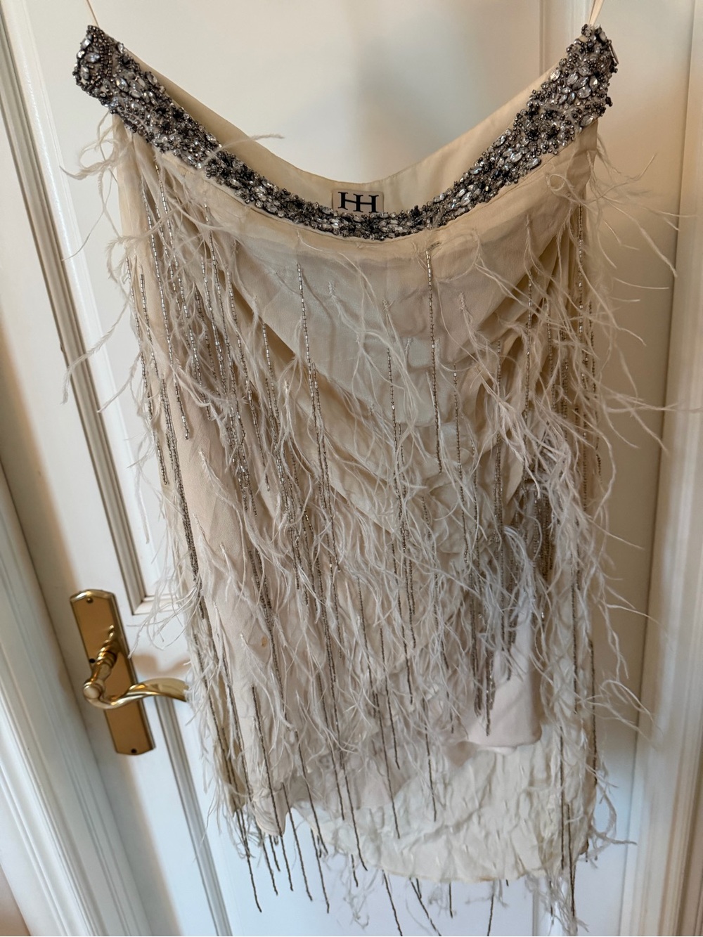 Embellished Feather Fringe Skirt